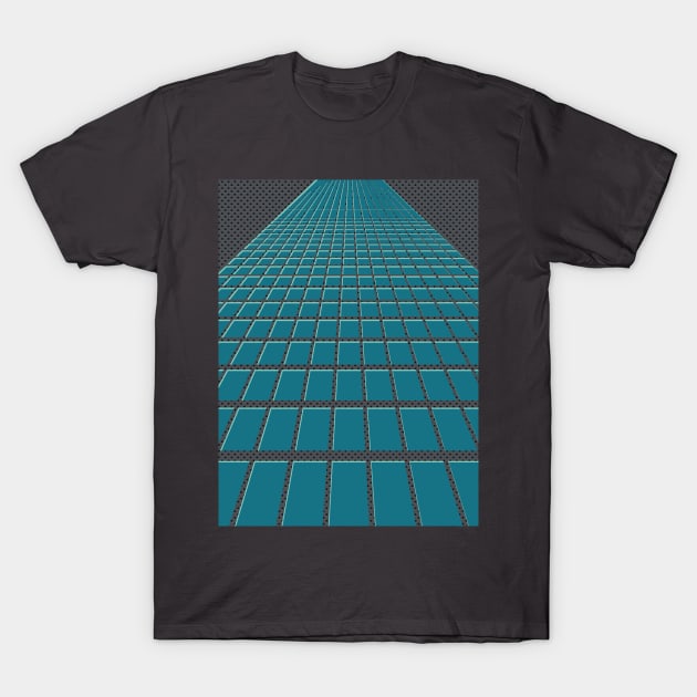 Retro 70s 80s Horizon Geometric Blocks Road into Sunset Deco Mid Mod Vintage Feel Good T-Shirt by Shayna